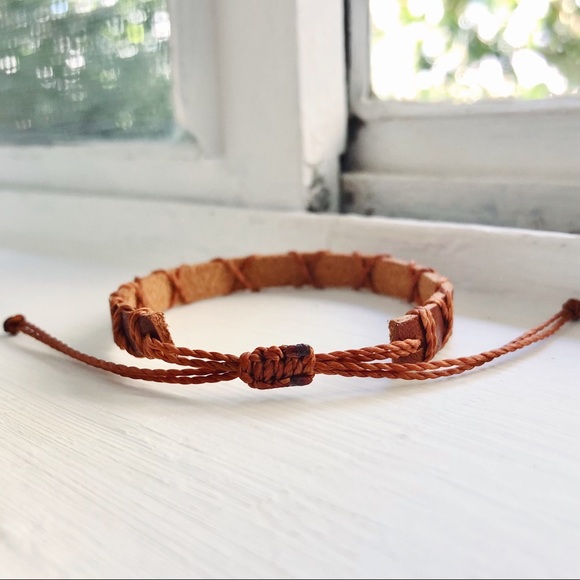 Boho X Style Leather • Old Copper Thread Bracelet - Picture 3 of 3